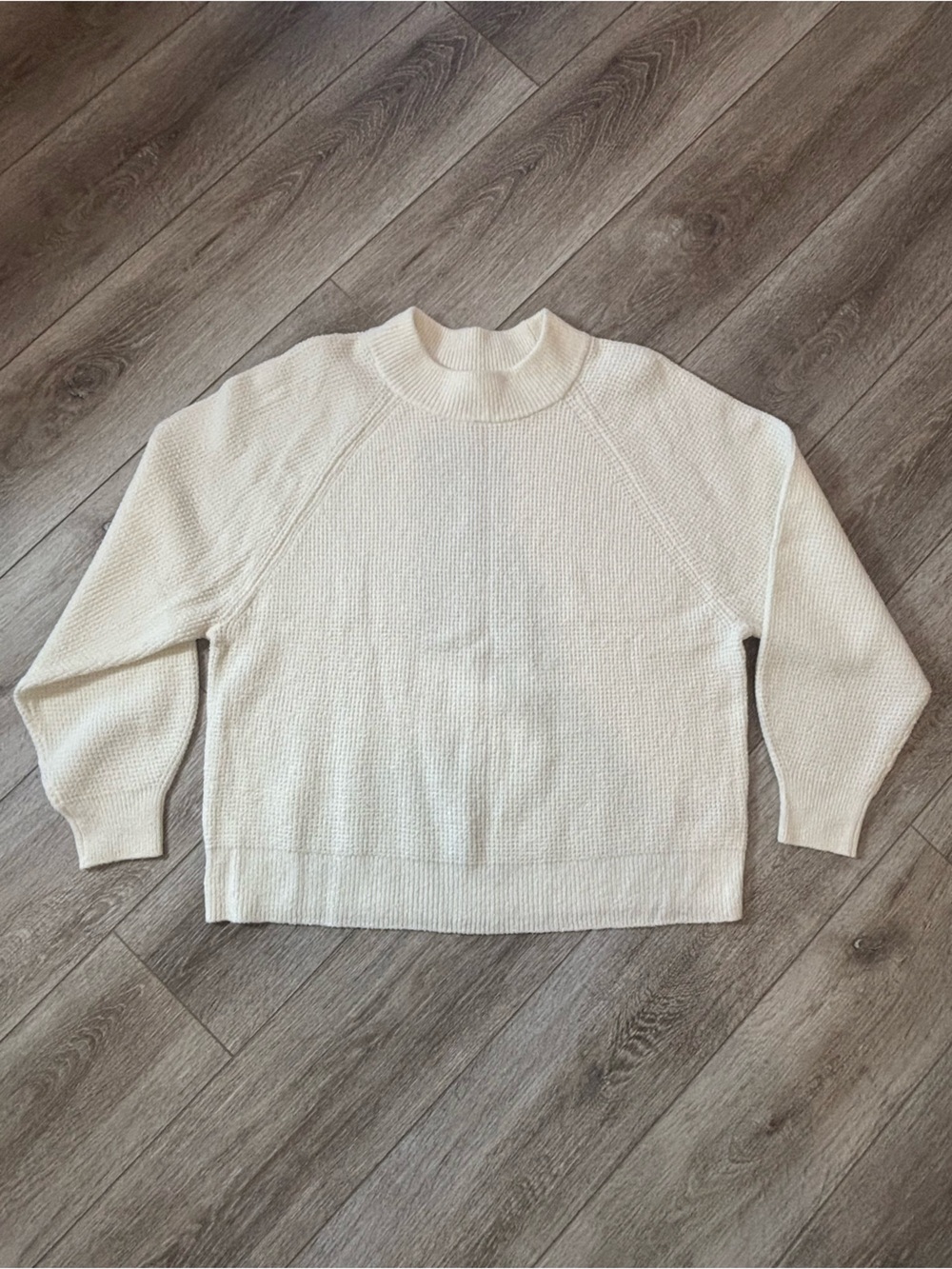 GAP Ivory Mock Neck Textured Sweater